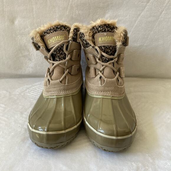 Khombu Olive and Tan Faux Fur Winter Boots 🥾 Size 8 - Picture 2 of 11
